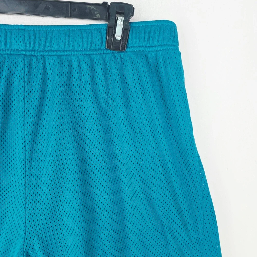 Nike Mens 2XL Monster Mesh Basketball Shorts Teal Blue Swoosh Pockets Stretch